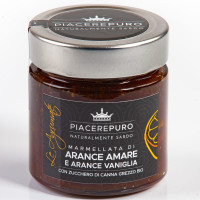 Marmellata di Arance Amare&Vaniglia e zucchero di canna grezzo bio biologico - Piacere Puro