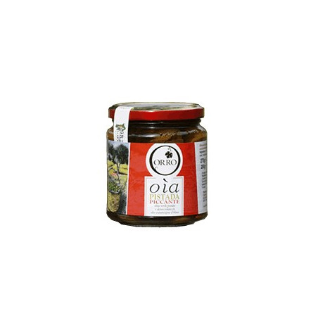 Spicy Oia Pistada, olives in evo oil - Famiglia Orro
