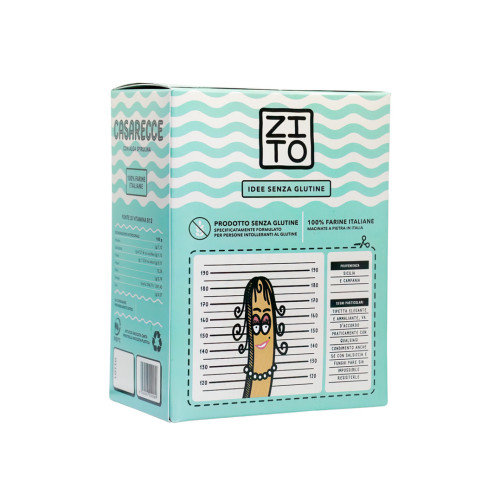 Caserecce à la Spiruline - Pâtes Sans Gluten à la Farine de Spiruline - Produites dans le Latium - Paquet de 250 g - Pasta Zito