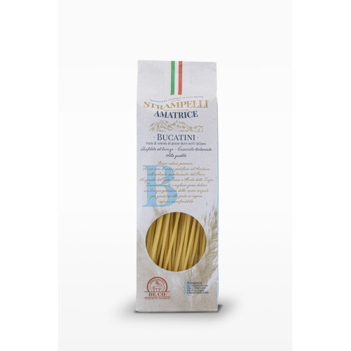 Bucatini – Pâtes de Blé Dur – Produit Typique Italien – Produit dans le Latium – Paquet de 500 g – Strampelli