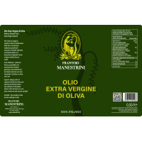 Olio Extravergine di Oliva - Olio EVO - Estratto a Freddo - Prodotto a Brescia - Bottiglia da 500 ml - Frantoio Manestrini