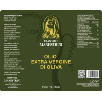 Olio Extravergine di Oliva - Olio EVO - Estratto a Freddo - Prodotto a Brescia - Bottiglia da 250 ml - Frantoio Manestrini