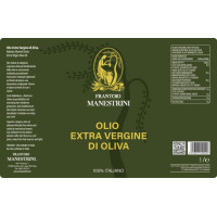 Olio Extravergine di Oliva - Olio EVO - Estratto a Freddo - Prodotto a Brescia - Bottiglia da 1 L - Frantoio Manestrini Olio Extravergine di Oliva - Olio EVO - Estratto a Freddo - Prodotto a Brescia - Bottiglia da 1 L - Frantoio Manestrini
