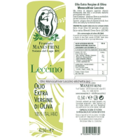 Olio Monocultivar Leccino - Olio EVO - Estratto a Freddo - Prodotto a Brescia - Bottiglia da 500 ml - Frantoio Manestrini