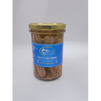 Filetti di Tonno Pinna Gialla Sott’olio - Vasetto da 400gr - Sud Ovest