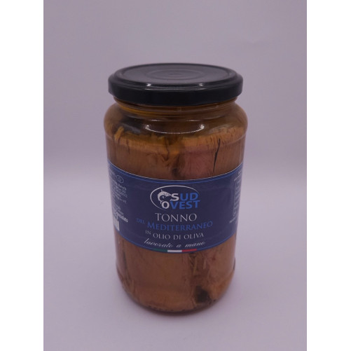 Filetti di Tonno del Mediterraneo in Olio d’Oliva - Prodotto Ittico Sardo - Vasetto da 200g - Prodotto ad Iglesias - Sud Ovest