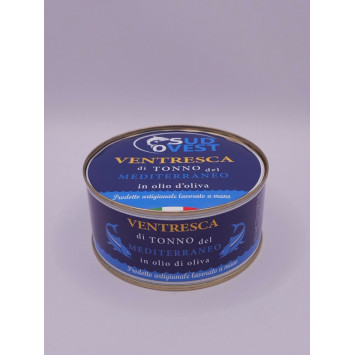 Ventresca di Tonno del Mediterraneo in Olio d’Oliva - Latta da 300 g - Sud Ovest