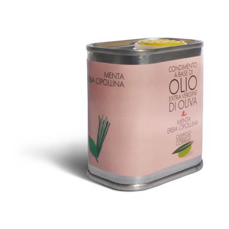 Olio extra vergine di oliva menta e erba cipollina - Oleificio Corrias